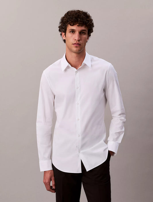 Calvin Klein Men’s Regular Fit Stretch Oxford Shirt – Bright White