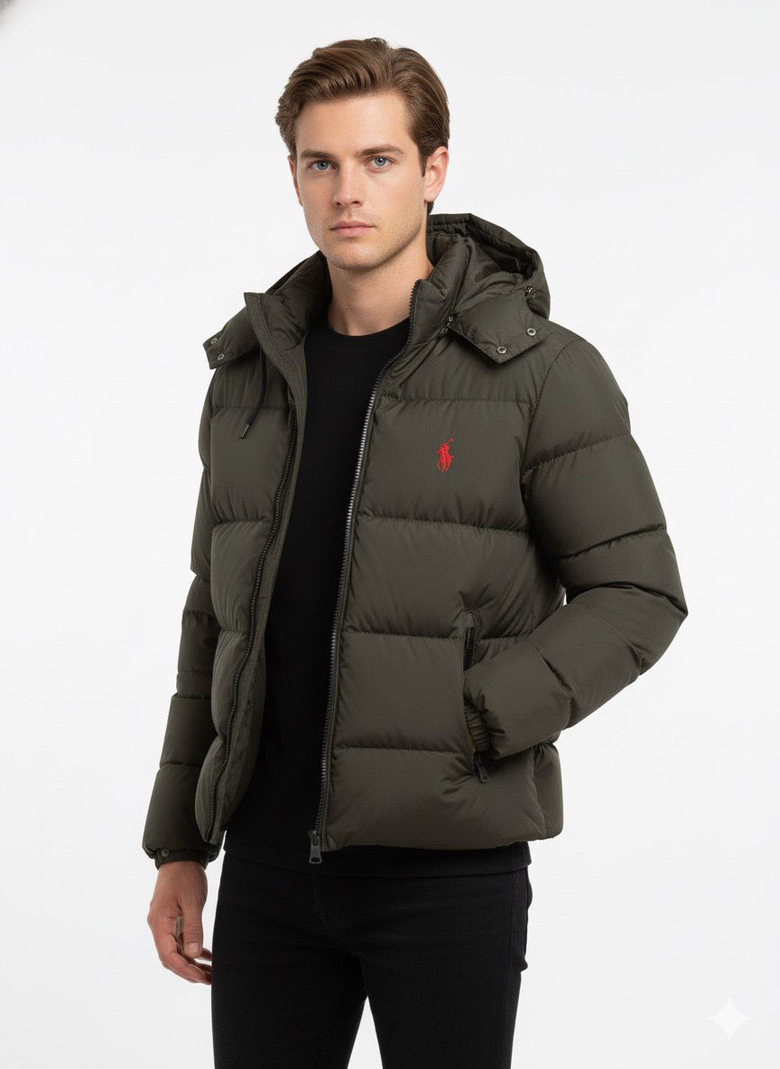 Polo Ralph Lauren Hooded Puffer Jacket with Red Pony