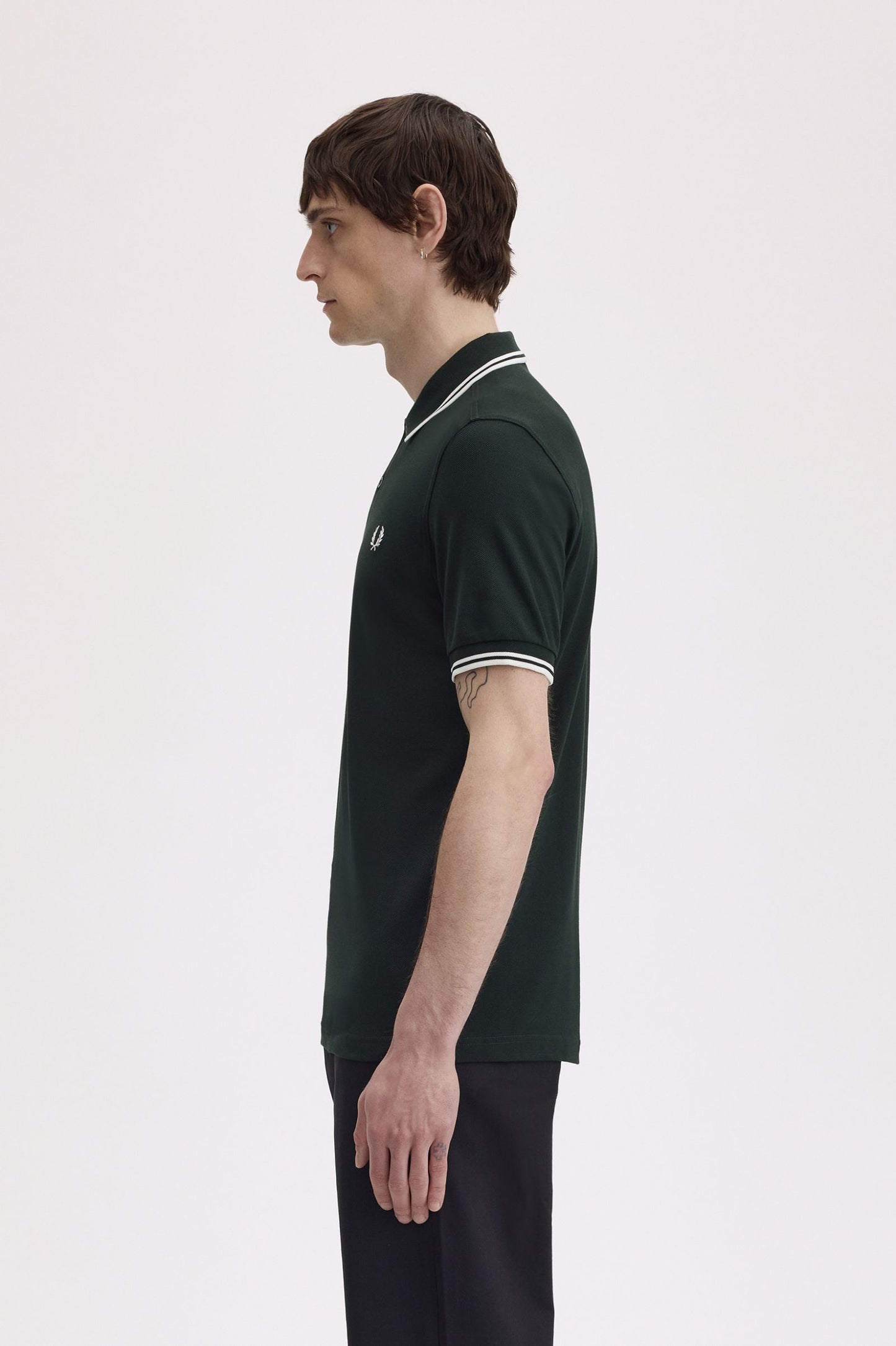 Fred Perry Twin Tipped Polo Shirt – Racing Green & White