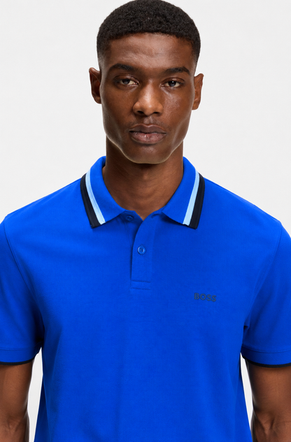 BOSS Regular-Fit Cotton Piqué Polo Shirt in Royal Blue