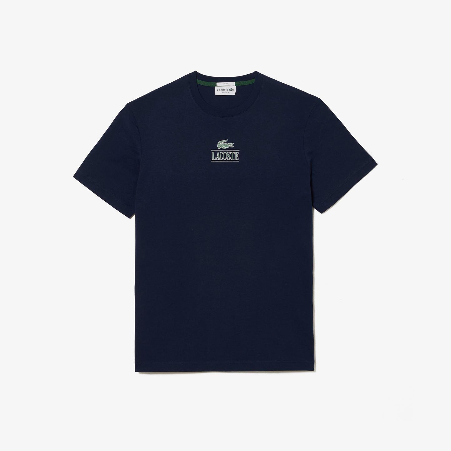 Lacoste Unisex Regular Fit Heritage Logo T-Shirt - Navy