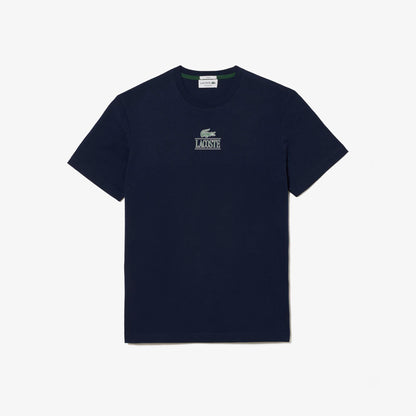 Lacoste Unisex Regular Fit Heritage Logo T-Shirt - Navy