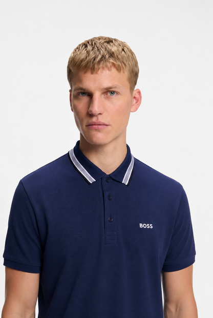 BOSS – Slim-Fit Polo Shirt in Cotton Piqué with Contrast Tipping