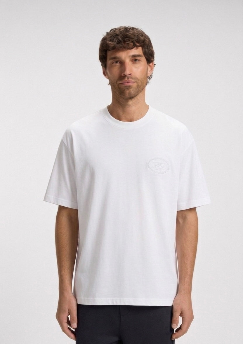 BOSS Relaxed-Fit T-Shirt in Heavyweight Cotton with Oval Logo Branding
