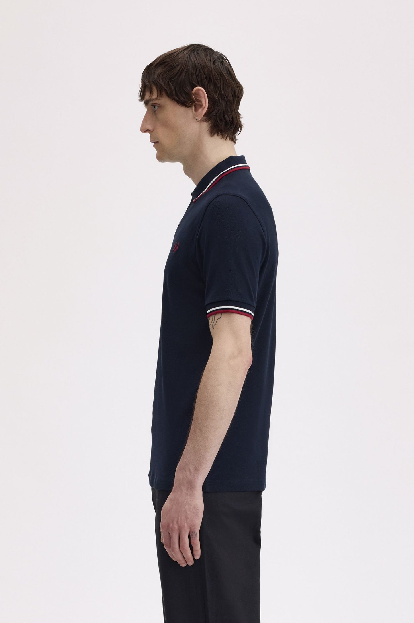 Fred Perry M3600 Twin Tipped Polo Shirt - Navy / White / Red