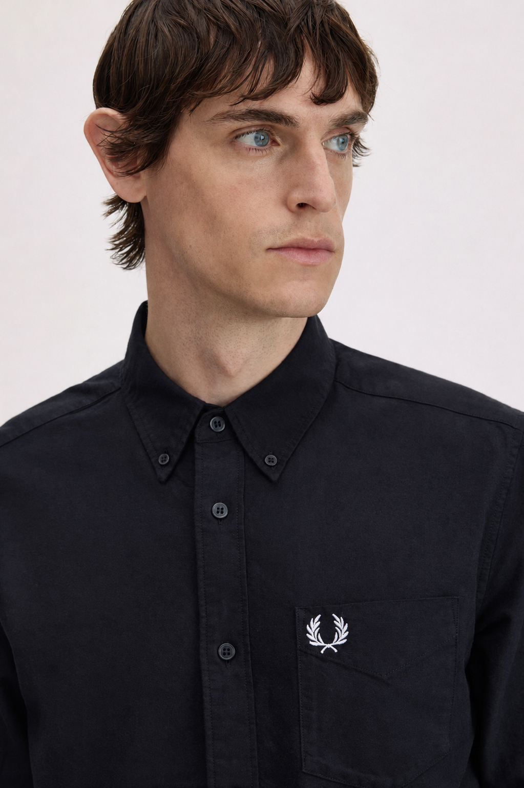 Fred Perry Slim-Fit Button-Down Cotton Oxford Shirt in Black