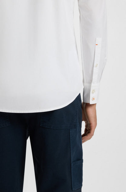 BOSS Men’s Regular-Fit Oxford Shirt in Solid White Cotton