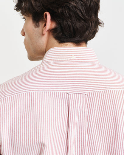 GANT Regular Fit Striped Oxford Shirt – Pastel Pink & White