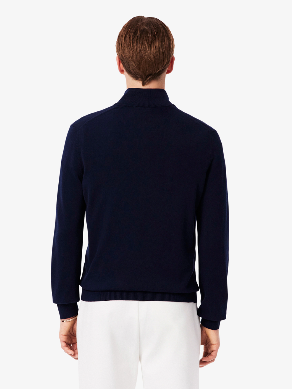 Lacoste Men’s Classic Quarter-Zip Cotton Knit Sweater – Navy Blue